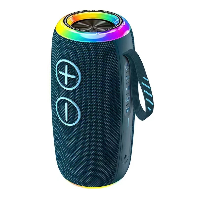 Altavoz Bluetooth transfronterizo doble altavoz subwoofer pesado lámpara de color portátil tarjeta de enchufe sonido altavoz de escritorio impermeable al aire libre