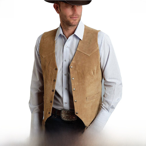 Bestselling Men's Suit Vest with Metal Buttons, Faux Leather Vest, Business Regular Slim Fit Vest