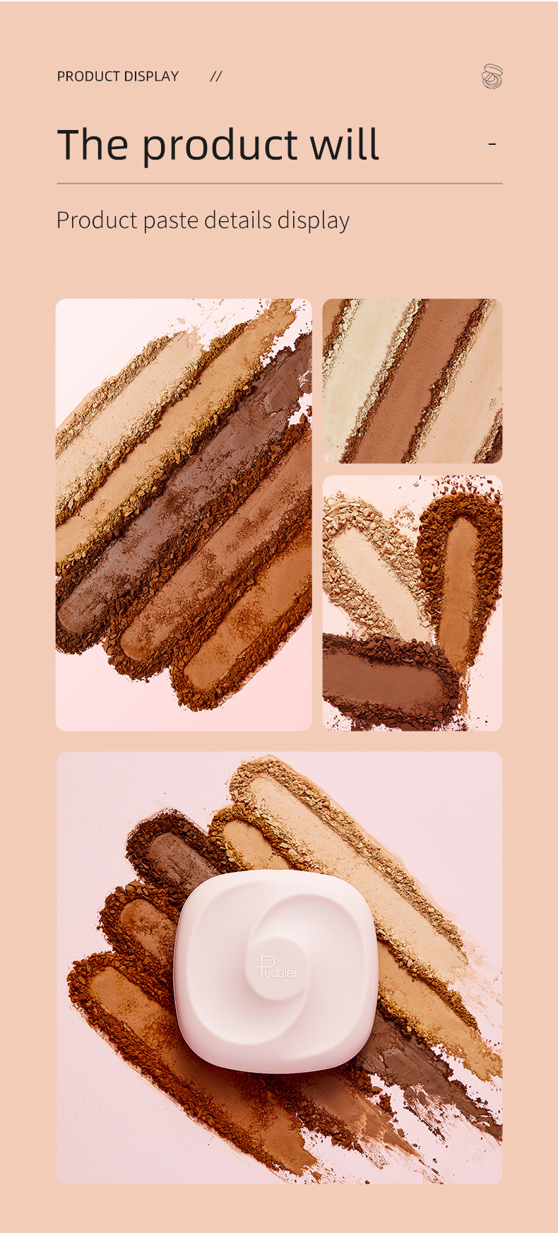 Fond de machiaj Pudaier, corector rezistent la apă cu miere, pudră pentru controlul sebumului_voghion.com