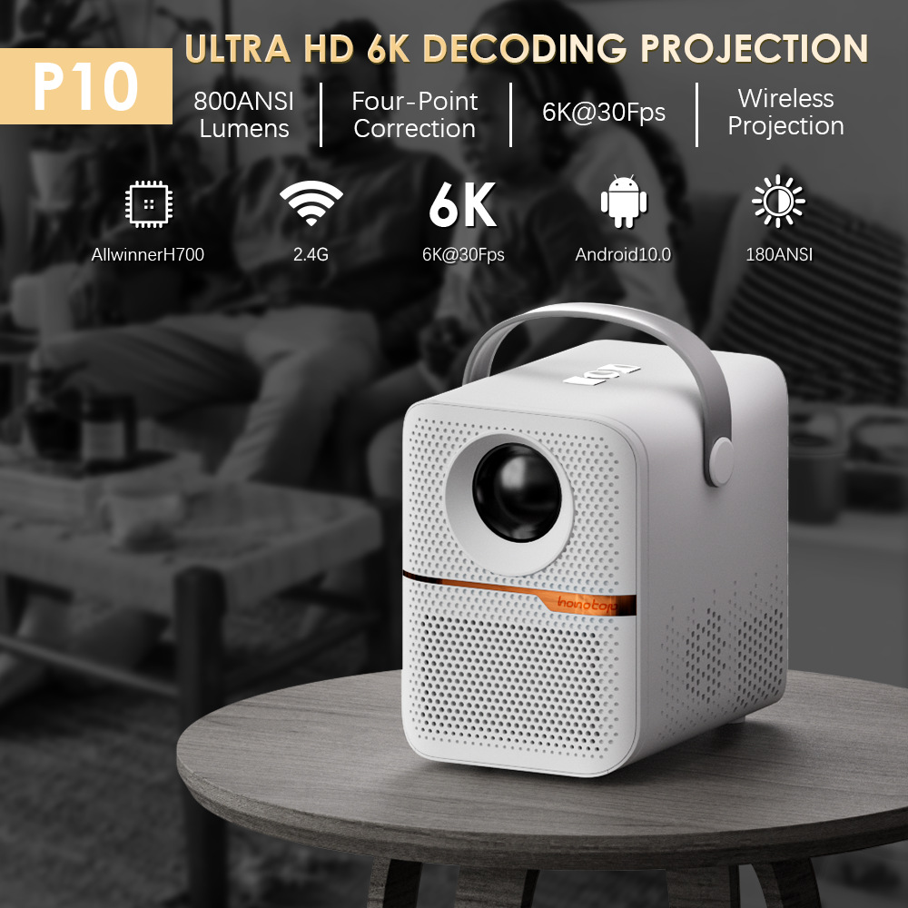 Proyector de teléfono móvil Resolución de proyector dlp 4k estándar europeo estándar americano 64G dormitorio pared proyector doméstico ultra claro