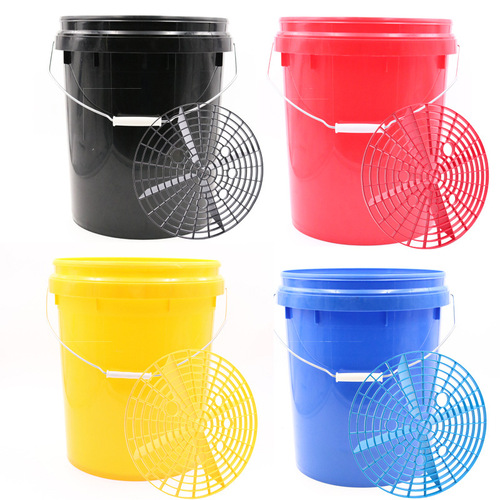 Car two buckets of water, car wash bucket, plastic filter element, sand and gravel block, car beauty shop sand bucket