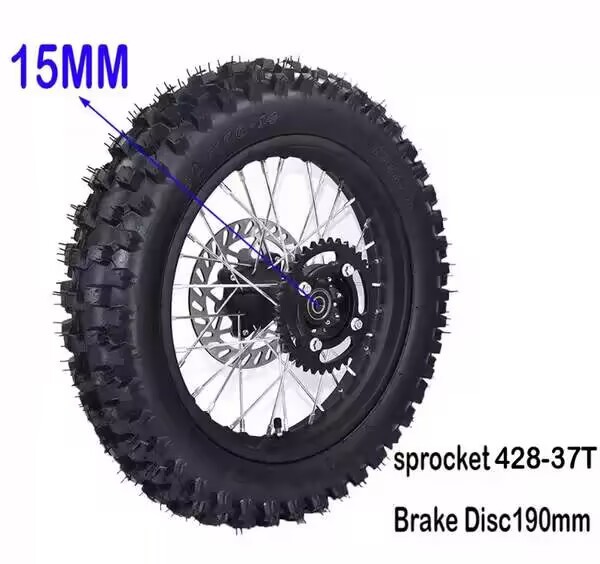 Motorcycle 80/100-12 inch wheel tire 90/100-14 inch wheel with sprocket brake disc 12 inch 14 inch