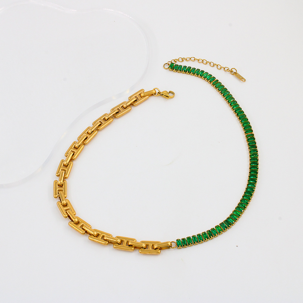 Retro Geometric Titanium Steel Plating Bracelets Necklace