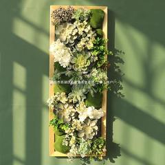 壁掛け植物装飾緑植実木壁背景壁鹿頭シミュレーション多肉掛け北欧寝室