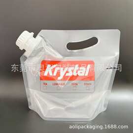 定制冰饮自立袋 0.5 1加仑果汁包装33mm口径吸嘴液体包装袋