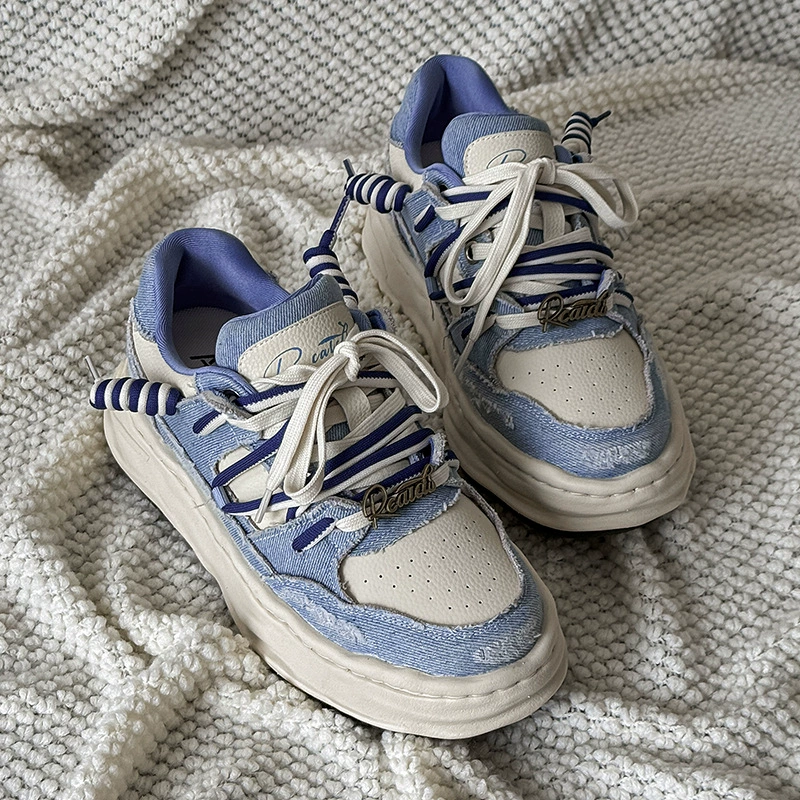 Мужские туфли невидимой внутренней высоты 7 см, универсальные для всех сезонов, низкие туфли для пар из стираного денима, увеличивающие рост, повседневные кроссовки