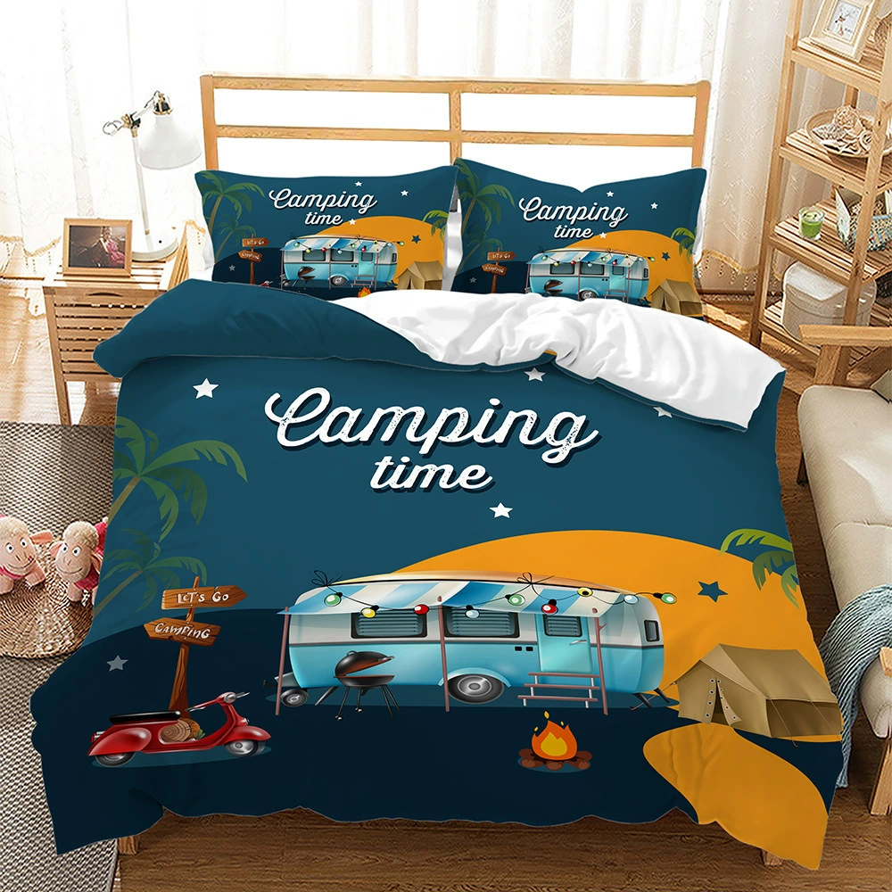 RV for traveling, set, digital duvet cover, pillowcase, 3 piece set, Amazon, for import, 3D, bedding