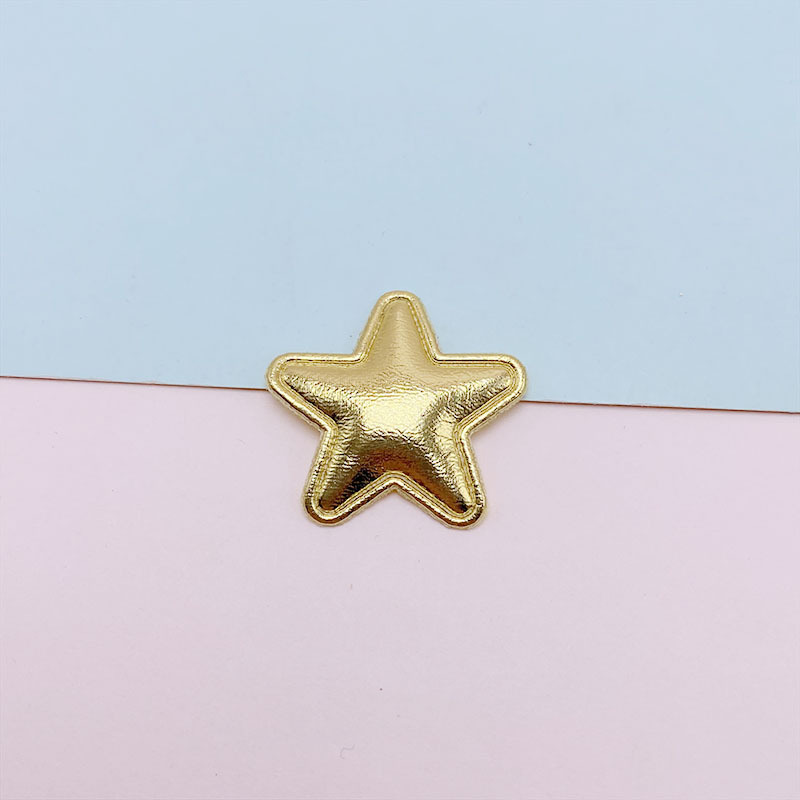 Accesorios de la joyería de bricolaje tela 2,5 cm PU estrella de cinco puntas horquilla para niños tocado bolsa papelería Decoración Accesorios estrella