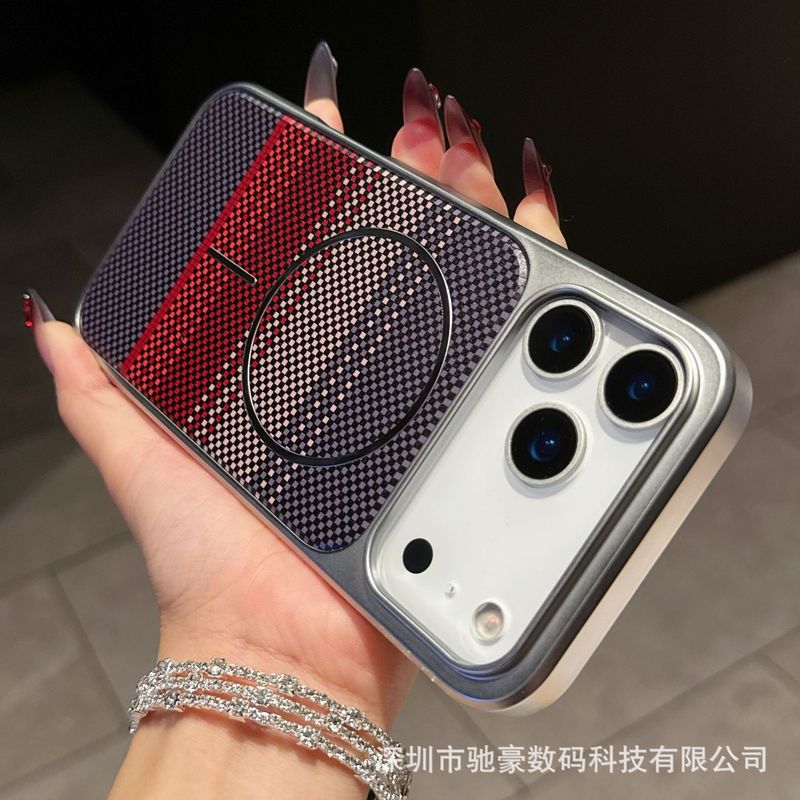 跨境 适用 苹果17IR手机壳 iPhone17promax凯夫拉纹碳纤维纹16Pro|undefined