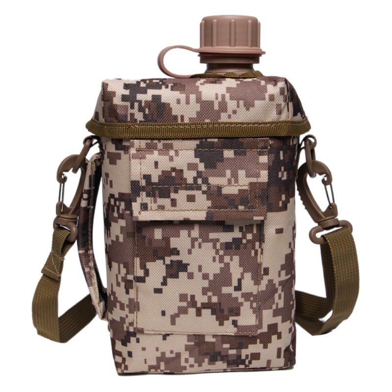 Botella de agua deportiva de camuflaje de 2L para suministro transfronterizo, portátil, de supervivencia, para exteriores, de gran capacidad, fabricante mayorista.