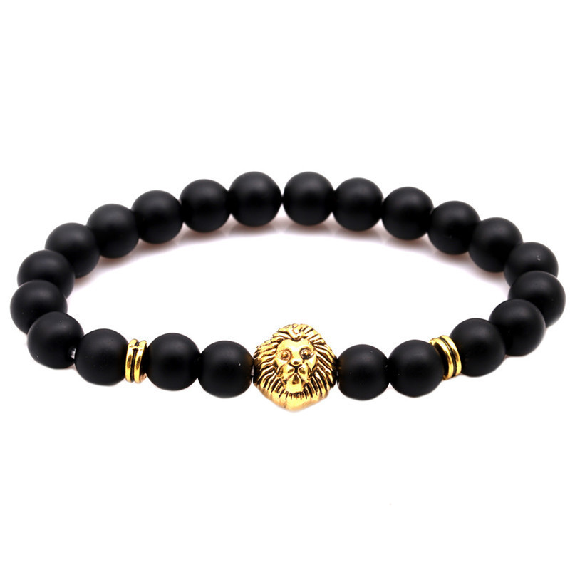 Amazon Aliexpress eBay India ágata cuentas pulsera cabeza de león cuentas de Buda pulsera cuentas de volcán en stock