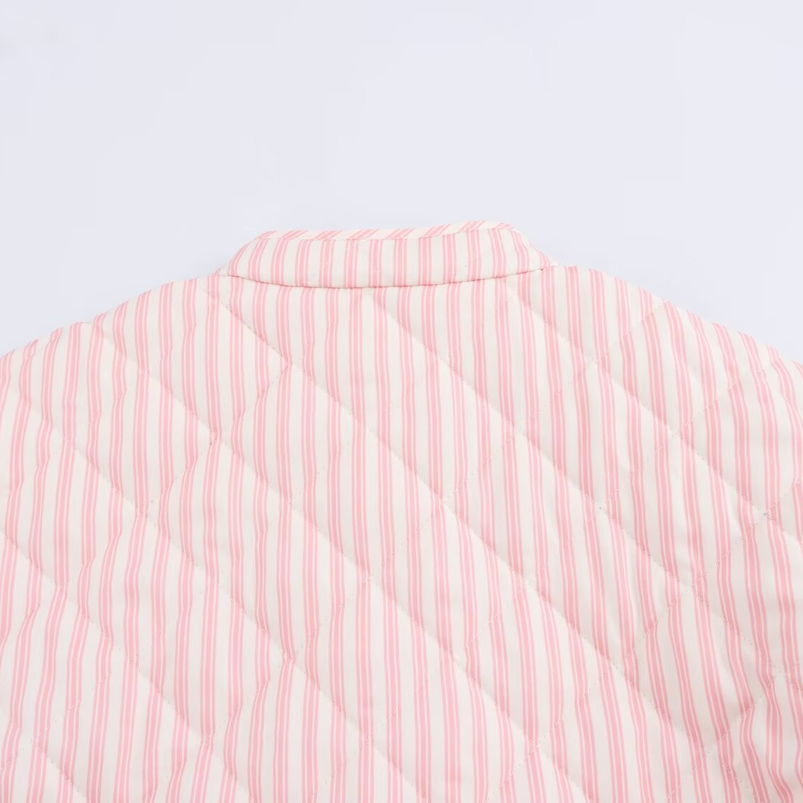Women's clothing 2024 autumn/winter new street fashion striped quilted cotton jacket_voghion.com