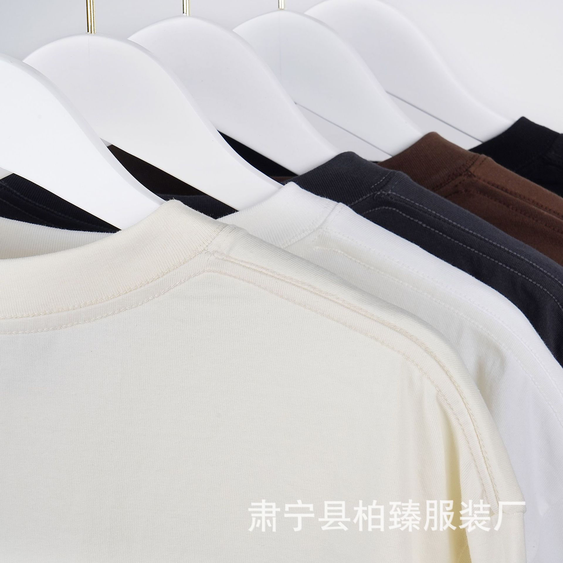 2023 nueva camiseta de los hombres de cuello redondo de color sólido de los hombres y las mismas mujeres de tres pruebas T manga corta caída hombro casual moda suelta top
