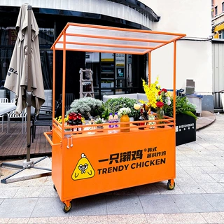 网红铁艺花车可移动摊位地摊车户外景区摆摊小推车商场超市促销台