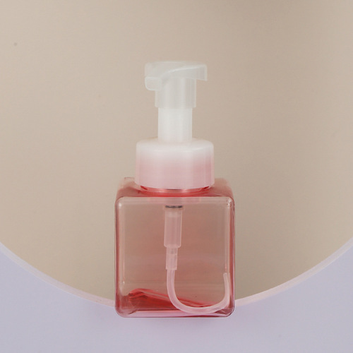 PETG mousse foaming bottle facial cleanser hand soap foaming bottle 250ml cosmetics bottle square bottle