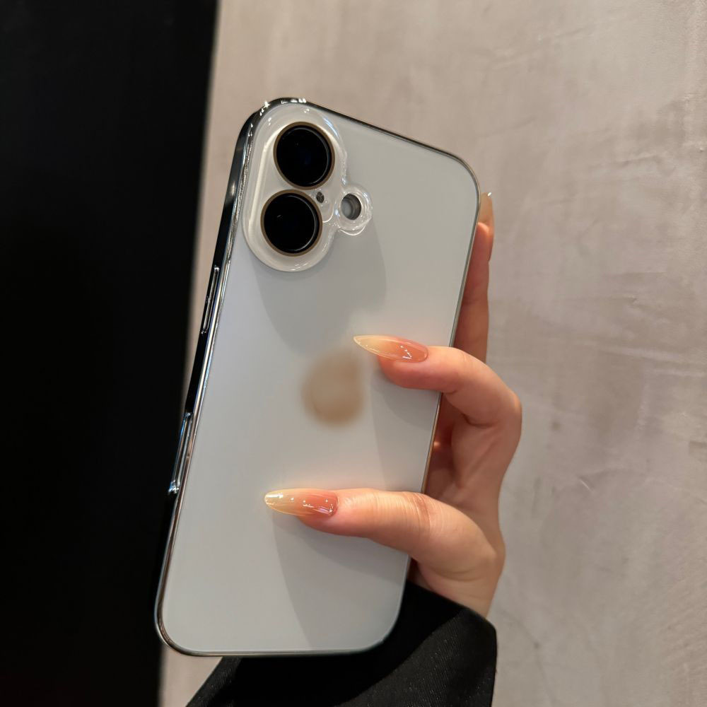 Electroplated Matte Case With Built-in Lens Film Suitable For IPhone 17, 17 Pro, Solid Color 16 Matte, 15 Full Coverage,_voghion.com