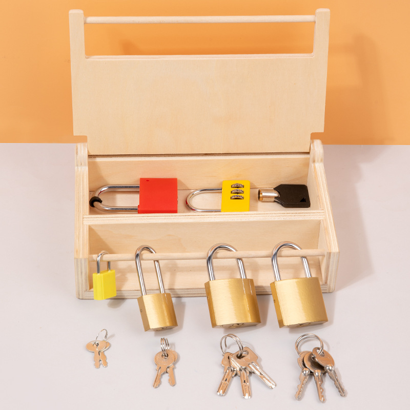 Caja de desbloqueo Montessori de madera para niños kindergarten habilidad práctica educación temprana desbloqueo material didáctico juguetes educativos