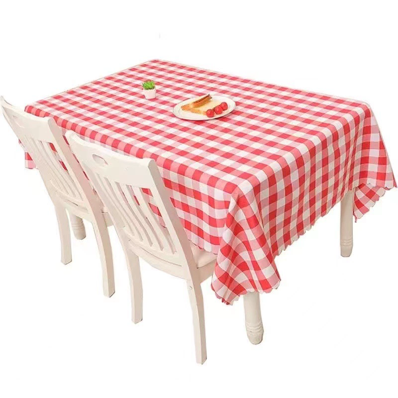 Zhang Hotel's thickened long restaurant barbecue disposable square table crayfish plaid tablecloth round table for food stalls