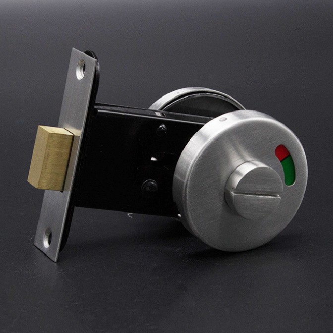 Acero inoxidable 304 cerradura de indicación roja y verde de baño público cerradura de puerta de baño público de hotel personalizada