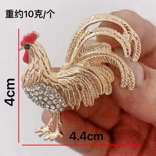 [Professional chicken making] Twelve zodiac chicken brooch, male and female zodiac year jewelry, cute gold corsage badge