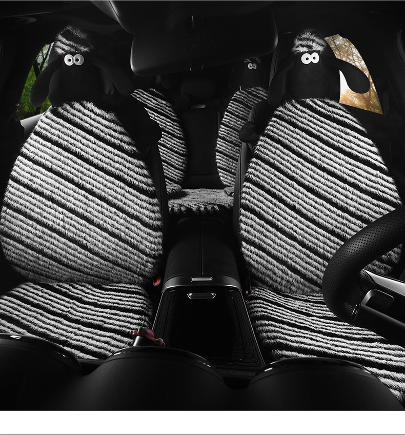 Factory Direct Sales Winter Plush Three-Piece Set Five-Seat Warm and Comfortable Plush Butt Cushion Single-Seat Winter Universal Seat Cushion