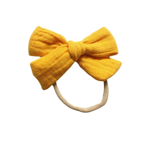 Infant muslin cotton gauze bow headband for babies ultra-soft nylon dragon headband children's hair accessories multi-color