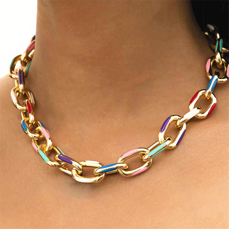 Fashion Geometric Alloy Enamel Plating Women's Bracelets Necklace 1 Piece display picture 1