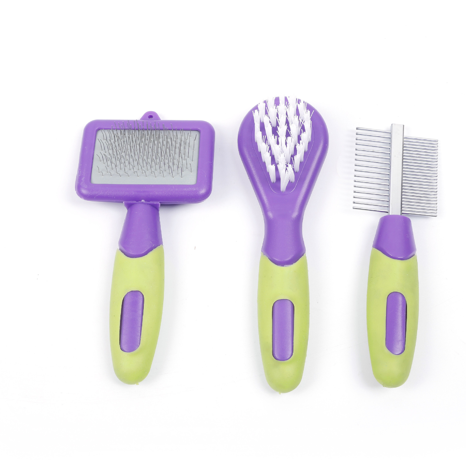 宠物梳 猫狗美容两面排梳密尺梳开结除毛刷 宠物针梳刷三件套装