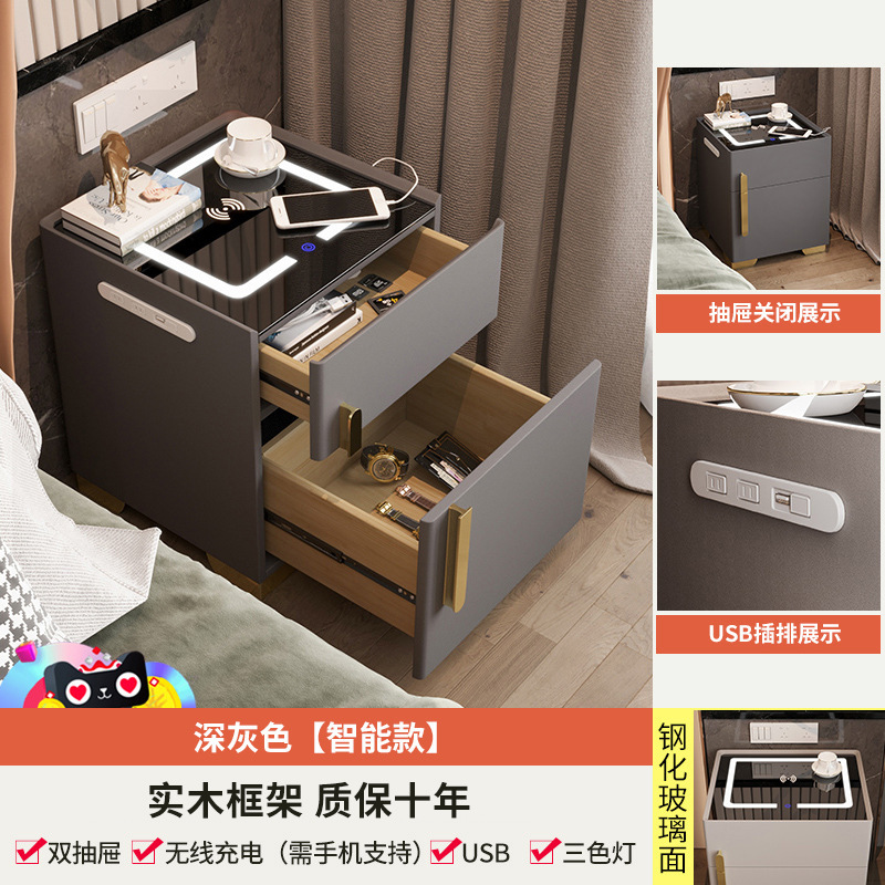 Elegante mesita de noche seguro dormitorio pequeño Gabinete simple luz moderna casa de lujo dormitorio principal armario con cerradura