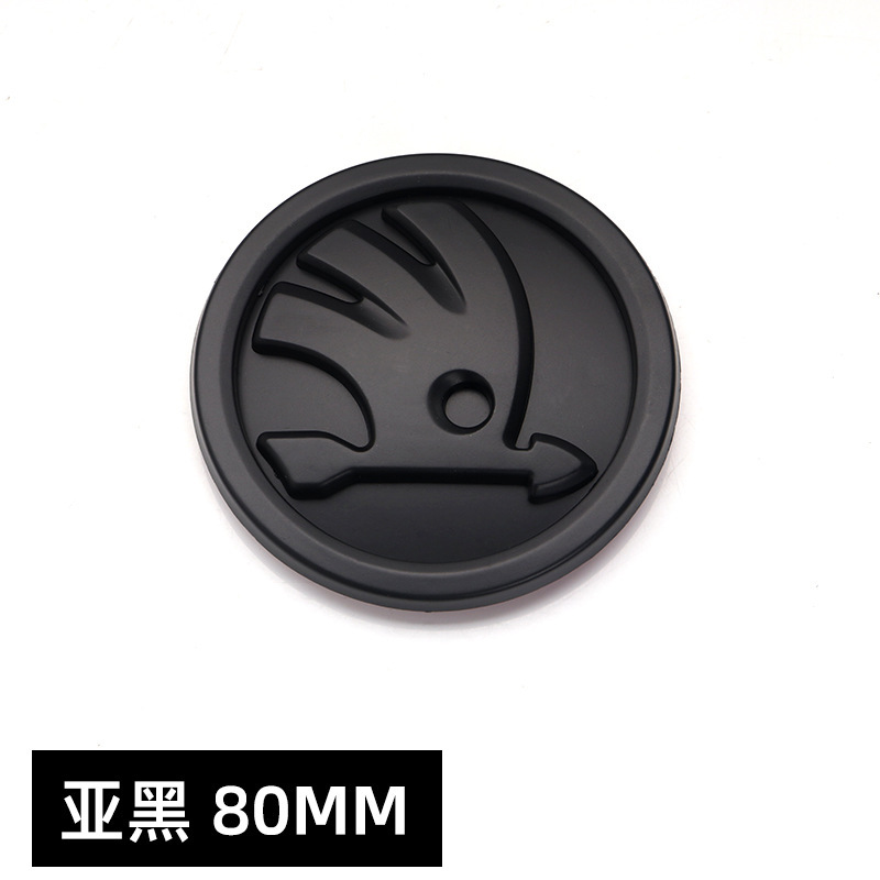 90MM 80MM Adecuado para Skoda Octavia Jingrui Etiqueta delantera y trasera Etiqueta de red media negra Etiqueta de cola ABS