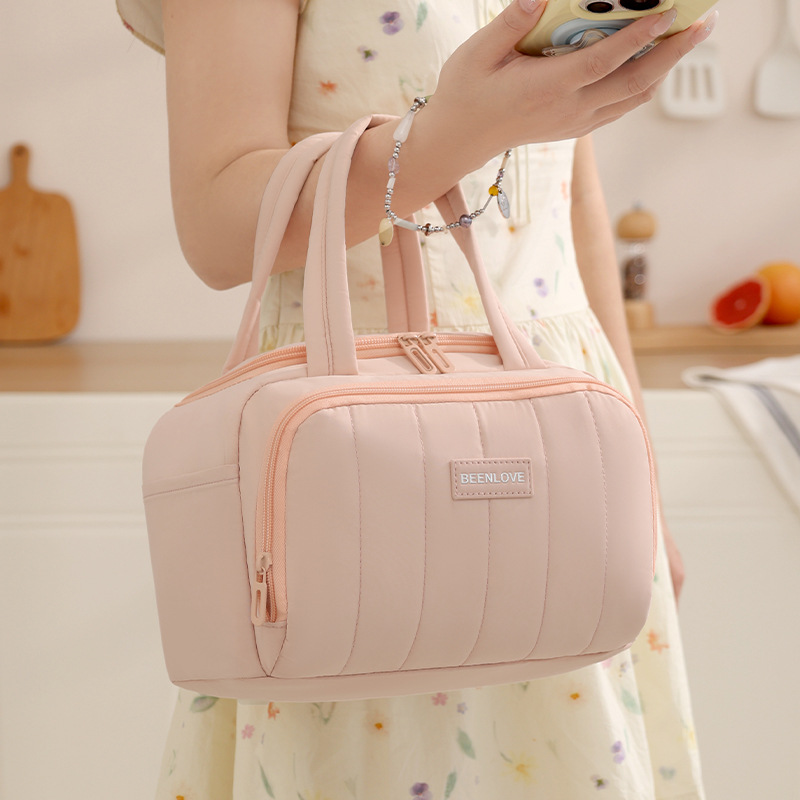 Feifan nueva lonchera para estudiantes bolso de mano preservación del calor bento bolso de comida cuadrado Yunjian bolsa de almuerzo para trabajadores de oficina bolsa de hielo