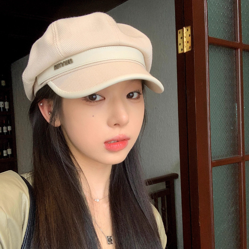 秋冬鸭舌八角帽韩版女休闲百搭英伦贝雷帽显脸小复古报童画家帽子|undefined