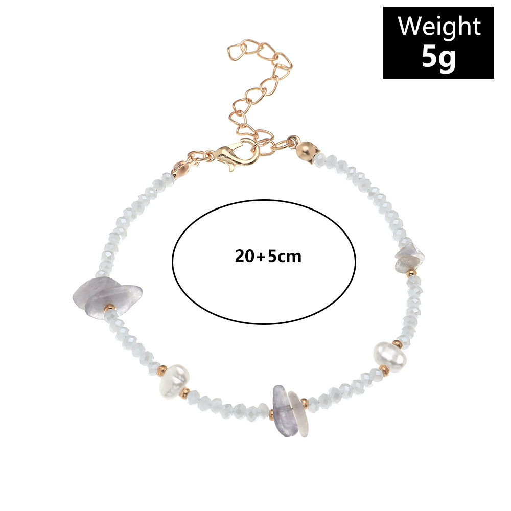 Bracelet En Pierre De Perle De Cristal Rose Bracelet En Cristal Rose Bijoux Simples À Un Seul Cercle display picture 2