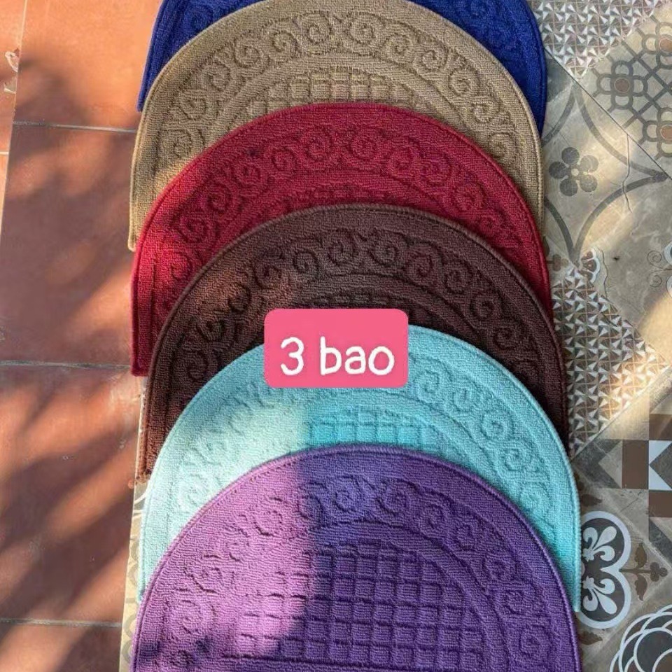 新款半圆素色圈绒地垫防滑地 丙纶脚垫入室垫家用垫外贸地垫蒲团