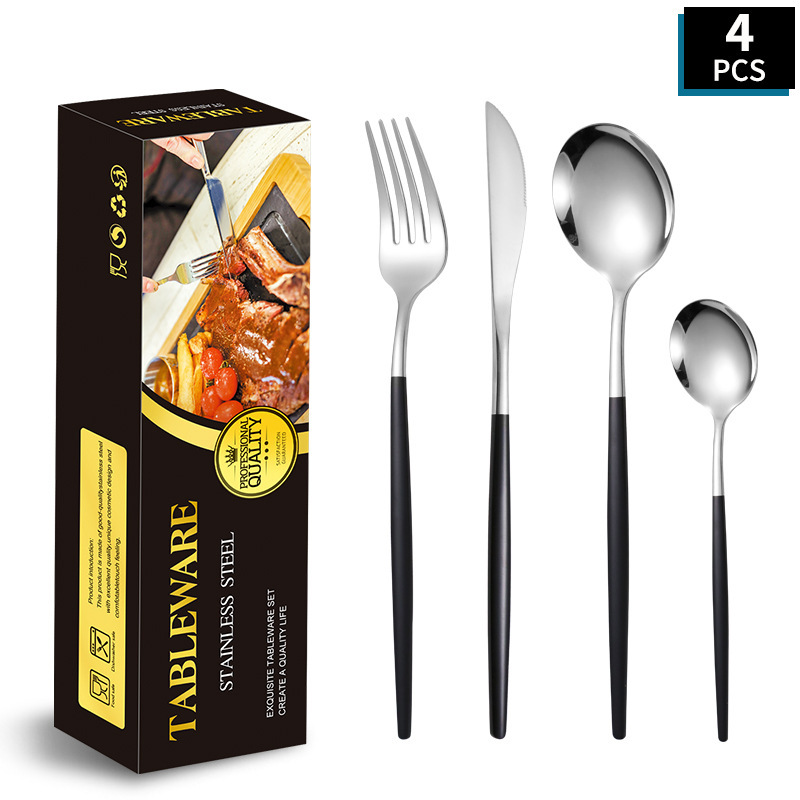 ポルトガルステンレスナイフフォークスプーンセットヨーロッパ式高颜値食器ホテル洋食ステーキナイフフォーククロスボーダースプーンフォーク|undefined