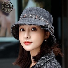 特价秋冬季女士盆帽羊毛呢渔夫帽时尚气质妈妈帽中老年人洋气帽子