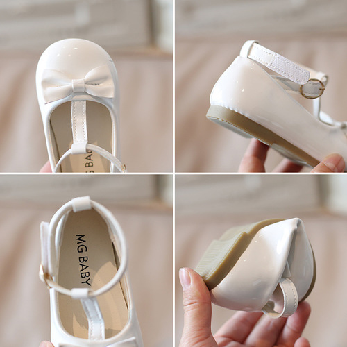 Spring and Autumn new baby girl's shoes, patent leather princess shoes, small and middle-aged girls' soft-soled Korean version of T-shaped red small leather shoes