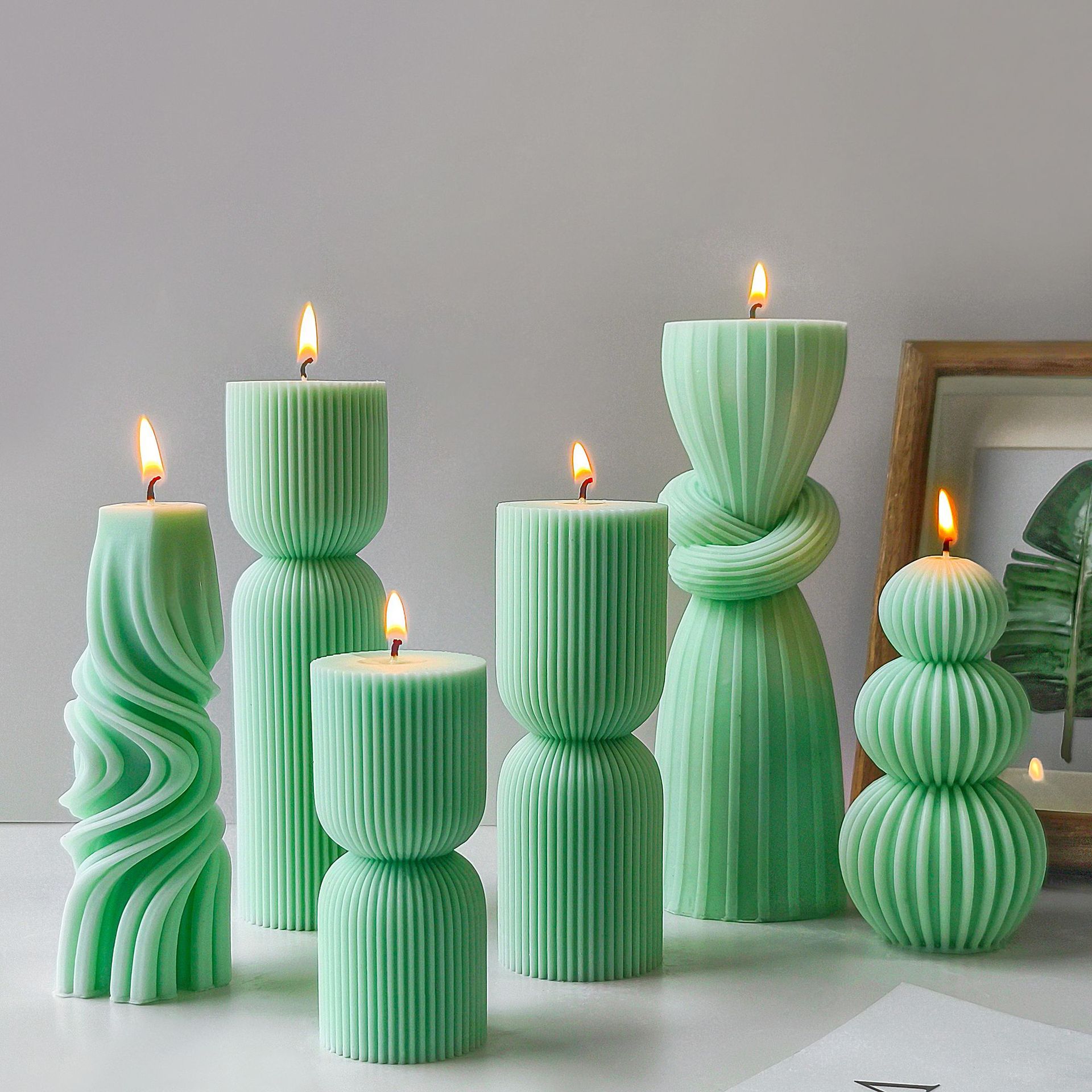 Jiahuimei geométrica aromaterapia vela silicona fragante piedra hecha a mano jabón epoxi yeso decoración molde de silicona