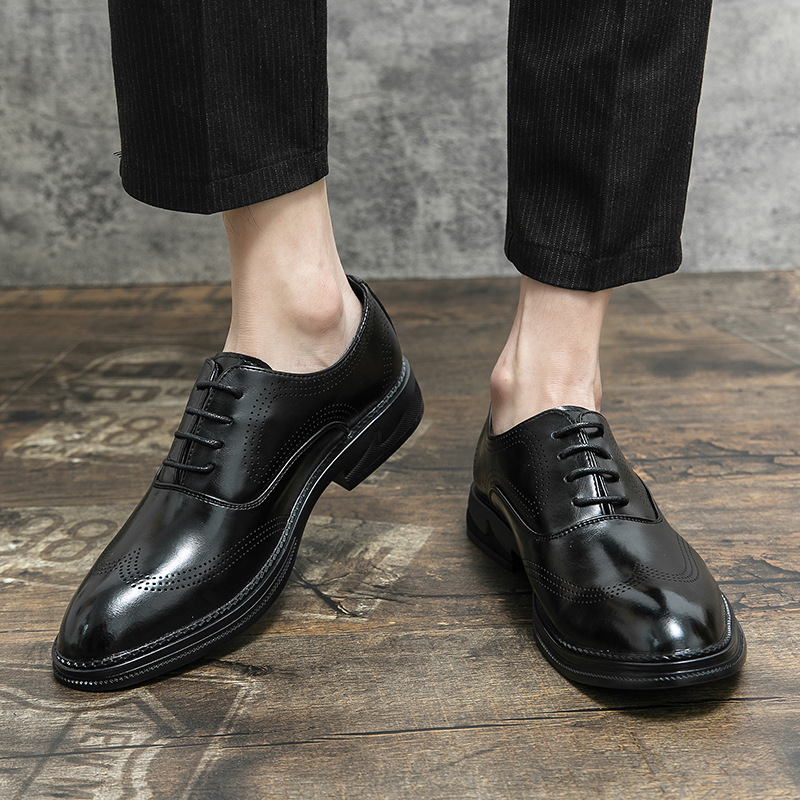 Comercio exterior zapatos de cuero casuales de gran tamaño para hombres primavera y otoño zapatos de cuero suave con suela gruesa zapatos de moda para hombres zapatos de novio image 5