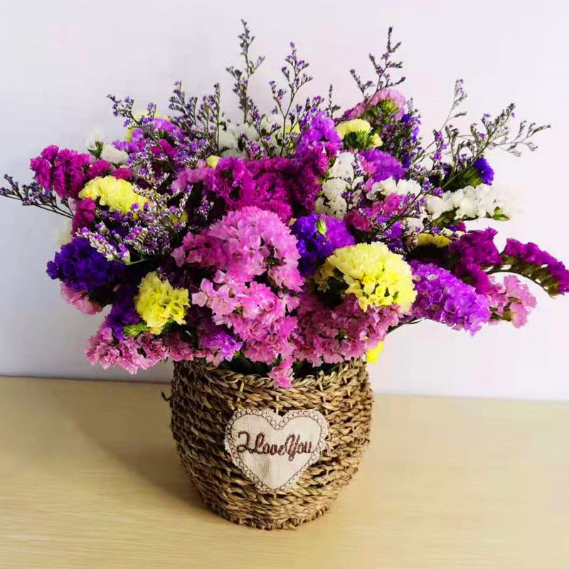 [핫세일] 가지 30개, 6색 + 풀 - 둥근배꽃바구니 포함