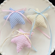 甜美格子星星充棉飘带蝴蝶结配件 DIY饰品发夹手机壳箱包鞋袜服装