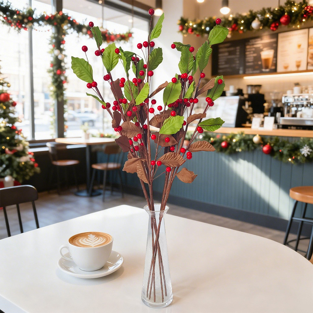 Simulación de bayas de Navidad, árbol de Navidad, decoración de Navidad, diseño de actividades, props, escenario de disparo al aire libre