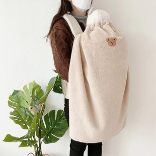 2022 autumn and winter ins new children's cloak trolley blanket baby autumn and winter velvet blanket windproof warm strap cloak