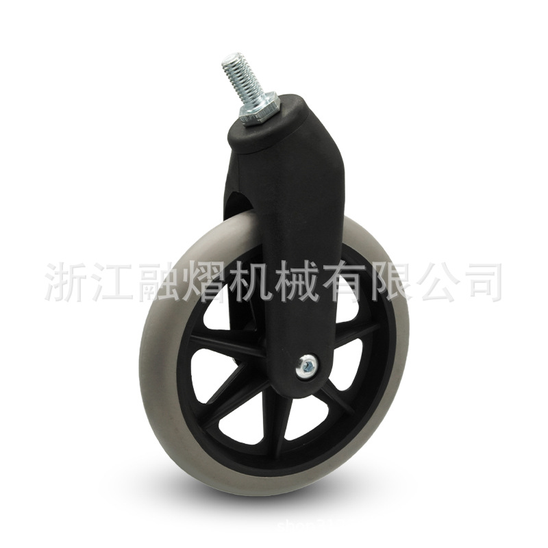 轮椅专用 PVC料8寸前轮 万向轮后轮 医疗脚轮8寸轮