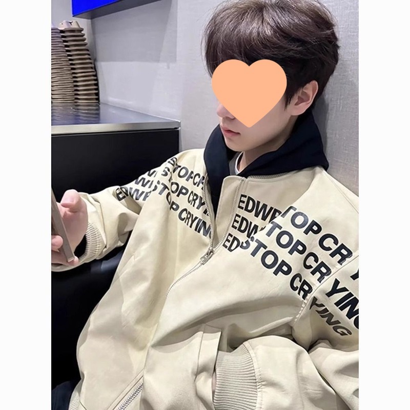 美式字母印花PU中性风外套春秋季感痞帅棒球服ins风情侣夹克|undefined