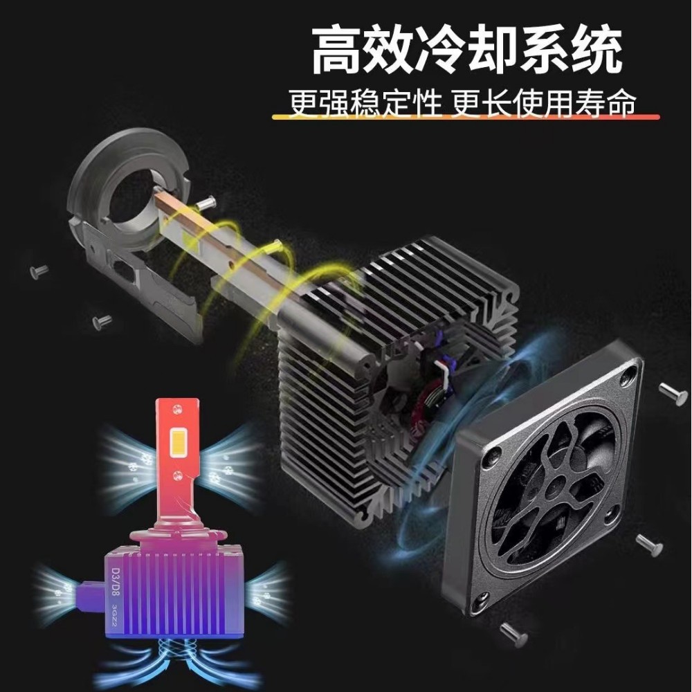국경 직접 판매 자동차 LED 헤드 라이트 D 시리즈 D1S D2S D3S D4S 더블 구리 튜브 열 전도 LED 램프 헤드 라이트