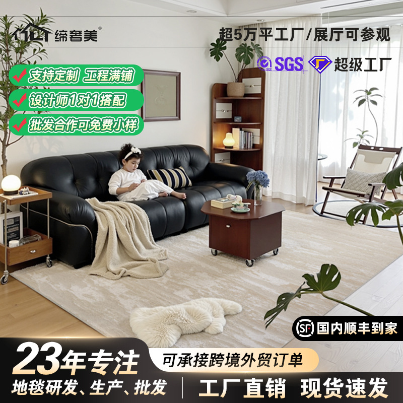 Alfombra sala de estar 2025 nueva alfombra de dormitorio sin lavable moderna simple alfombra de alta calidad impermeable alfombra insonorizante