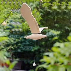 木製の飛んでいるカモメリビングルームバルコニー窓空中ペンダント子供部屋アートクリエイティブハンギングペンダント