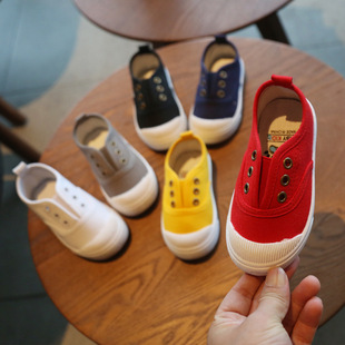 Spring and Autumn New Children's Shoes Children's Canvas Shoes Baby Boys and Girls Sports Shoes Soft Sole Small Shoes Kindergarten Soft Sole
