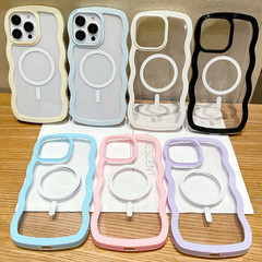 新款透明磁吸iphone15promax手機殼適用蘋果15簡約14外貿13代發12